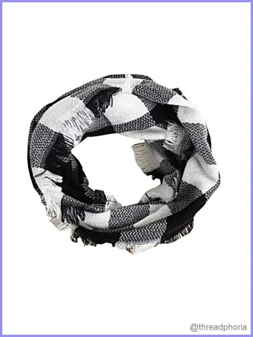 Winter Infinity Circle Scarf Warm Plaid Wrap